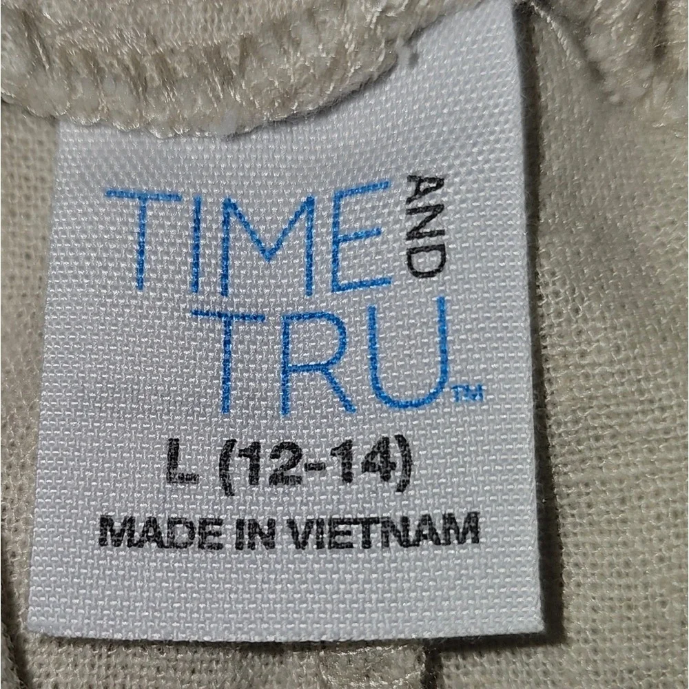 Linen Wide Leg Cargo Pants by Time & True Elastic and Drawstring Oatmeal Color L - Picture 8 of 10